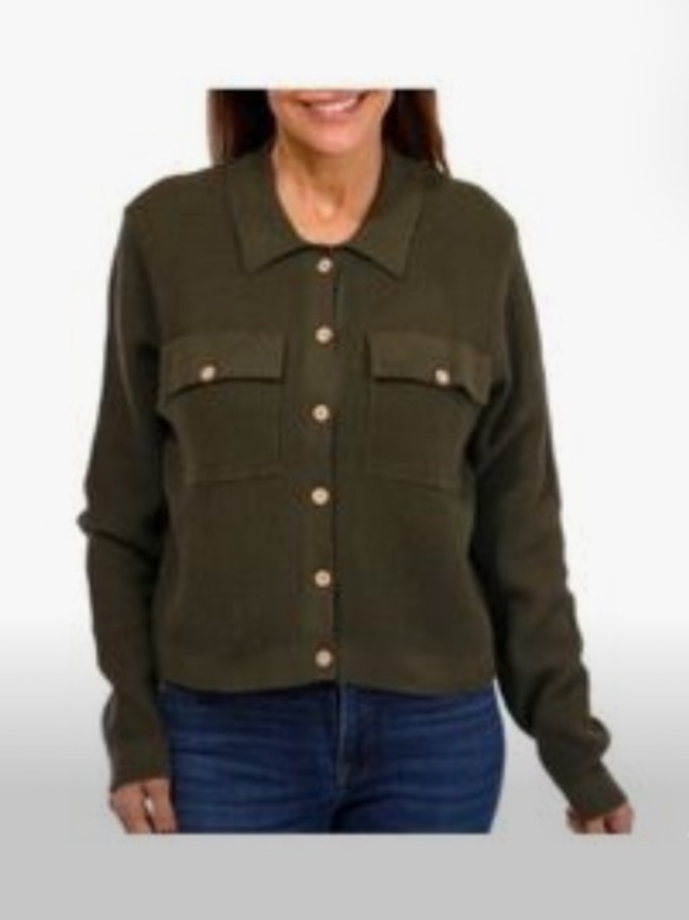 NWT UnionBay Katrina Textured Sweater Jacket Green Size L